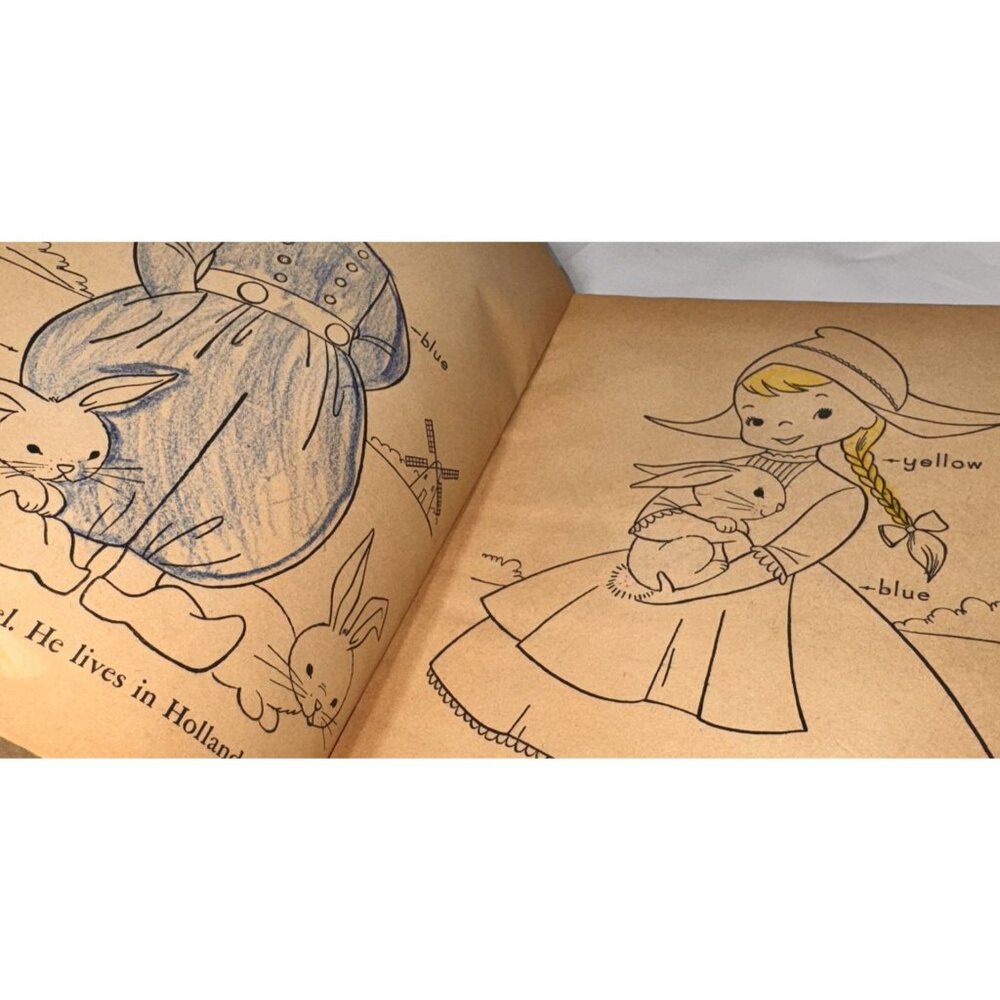Vintage 1950s Children Of Other Lands Coloring & Activity Book By Whitman - Picture 10 of 16